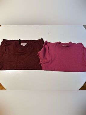 Philosophy Women's Sweaters - Magenta and Burgundy Crewnecks